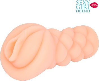 Телесный мастурбатор-вагина с вибрацией и комплектом эрекционных колец