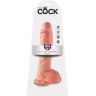 Большой фаллоимитатор с мошонкой 10 Cock with Balls на присоске - 25,4 см.