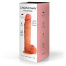 Телесный фаллоимитатор с внутренним стержнем - 20 см.