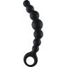 Чёрная упругая анальная цепочка Flexible Wand - 18 см.
