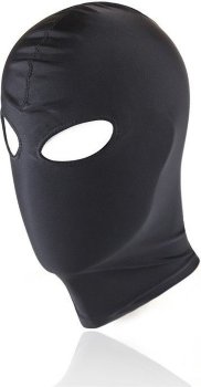 Черный текстильный шлем с прорезью для глаз