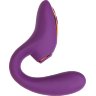 Фиолетовый вибромассажер с клиторальной стимуляцией Megam
