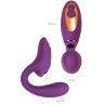 Фиолетовый вибромассажер с клиторальной стимуляцией Megam