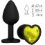 Черная силиконовая пробка с желтым кристаллом-сердцем - 8,5 см.  Цена 1 717 руб. - Черная силиконовая пробка с желтым кристаллом-сердцем - 8,5 см.