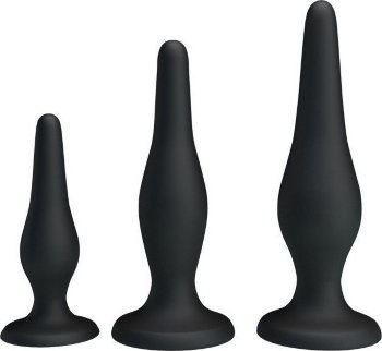 Набор из 3 силиконовых анальных пробок для начинающих Mini Anal Kit