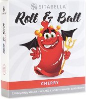 Стимулирующий презерватив-насадка Roll Ball Cherry