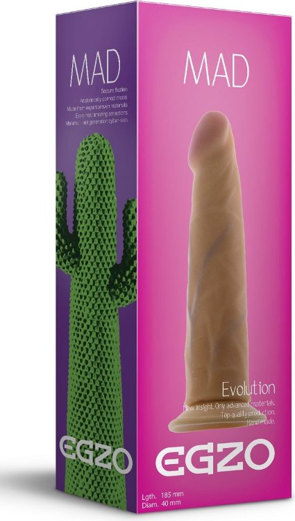 Телесный фаллоимитатор без мошонки Mad Cactus - 18,5 см.