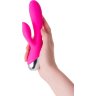 Розовый силиконовый вибратор с клиторальным стимулятором LIA - 19 см.