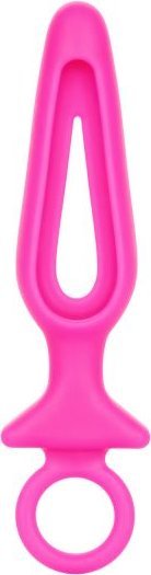 Розовая силиконовая пробка с прорезью Silicone Groove Probe - 10,2 см.