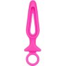 Розовая силиконовая пробка с прорезью Silicone Groove Probe - 10,2 см.