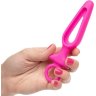 Розовая силиконовая пробка с прорезью Silicone Groove Probe - 10,2 см.