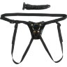 Чёрный с золотом женский страпон Designer Strap-On