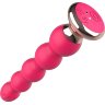 Розовый вибратор-ёлочка Mini Vibrator с пультом ДУ - 19 см.