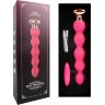 Розовый вибратор-ёлочка Mini Vibrator с пультом ДУ - 19 см.