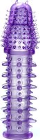 Фиолетовая закрытая насадка на пенис - 13,5 см.