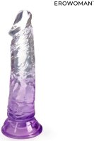 Фиолетовый гибкий фаллоимитатор - 18,5 см.