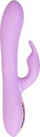 Фиолетовый вибратор-кролик с вращающимся клиторальным стимулятором Jammy - 22,5 см.