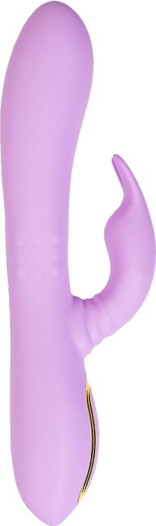 Фиолетовый вибратор-кролик с вращающимся клиторальным стимулятором Jammy - 22,5 см.