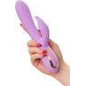 Фиолетовый вибратор-кролик с вращающимся клиторальным стимулятором Jammy - 22,5 см.