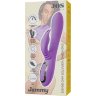 Фиолетовый вибратор-кролик с вращающимся клиторальным стимулятором Jammy - 22,5 см.