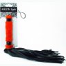 Нежная плеть с красным мехом BDSM Light - 43 см.