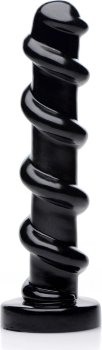 Черный стимулятор с винтовой конструкцией Mighty Screw - 24,1 см.
