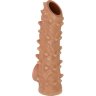 Телесная насадка с шипами и открытой головкой Nude Sleeve L - 14 см.