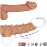 Телесная насадка с шипами и открытой головкой Nude Sleeve L - 14 см.