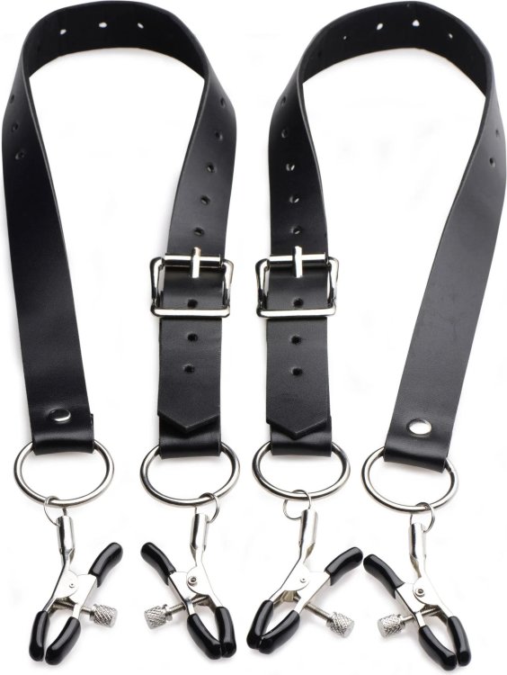 Ремни с зажимами для половых губ Spread Labia Spreader Straps with Clamps