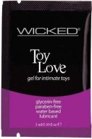 Лубрикант на водной основе для использования с игрушками WICKED Toy Love - 3 мл.
