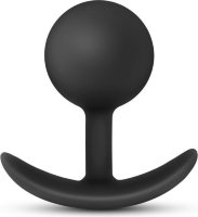 Черная анальная пробка Silicone Vibra Plug - 8,9 см.