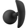 Черная анальная пробка Silicone Vibra Plug - 8,9 см.