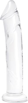 Большой стеклянный стимулятор 12’’ Glass Dildo With Veins Flat Base - 28 см.