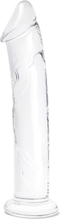 Большой стеклянный стимулятор 12’’ Glass Dildo With Veins Flat Base - 28 см.