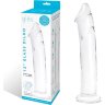 Большой стеклянный стимулятор 12’’ Glass Dildo With Veins Flat Base - 28 см.
