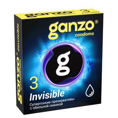 Супертонкие презервативы Ganzo Invisible - 3 шт. Длина: 18.5 см. Ganzo Invisible обеспечивают высокий уровень чувствительности и комфорта во время близости. Благодаря гладкой поверхности, минимальной толщине и увеличенному количеству смазки, они почти не ощущаются при контакте, но сохраняют надёжную защиту. Номинальная ширина - 53 мм. Толщина стенки - 0,045 мм. Страна: Великобритания. Материал: латекс. Объем: 3 шт.