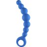 Синяя упругая анальная цепочка Flexible Wand - 18 см.