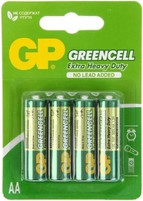 Батарейки солевые GP GreenCell AA/R6G - 4 шт.  Цена 417 руб. Батарейки солевые GP GreenCell AA/R6G. Страна: Китай.