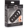 Комплект из 5 черных эрекционных колец для мошонки Ring Master Custom Ball Stretcher Kit