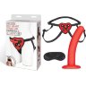Красный поясной фаллоимитатор Red Heart Strap on Harness 5in Dildo Set - 12,25 см.