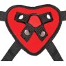 Красный поясной фаллоимитатор Red Heart Strap on Harness 5in Dildo Set - 12,25 см.