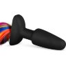 Черная анальная пробка с радужным хвостом Butt Plug With Tail