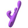 Фиолетовый вибратор с тройной стимуляцией Intimotion Pulse Pro - 24 см.