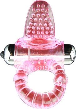 Эрекционное кольцо с вибростимулятором клитора в форме язычка