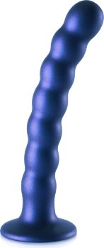 Синий фаллоимитатор Beaded G-Spot - 17 см.