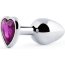 Серебристая анальная пробка с фиолетовым кристаллом-сердечком - 8 см.  Цена 1 271 руб. - Серебристая анальная пробка с фиолетовым кристаллом-сердечком - 8 см.