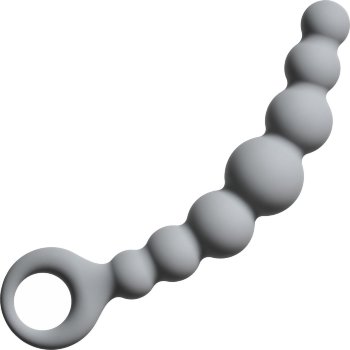 Серая упругая анальная цепочка Flexible Wand - 18 см.