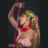 Красный ошейник Circus с поводком