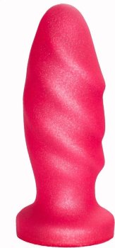 Розовая анальная пробка с рельефом - 12,9 см.