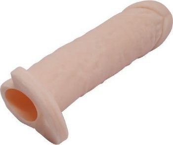 Насадка на пенис с кольцом для мошонки - 16 см.
